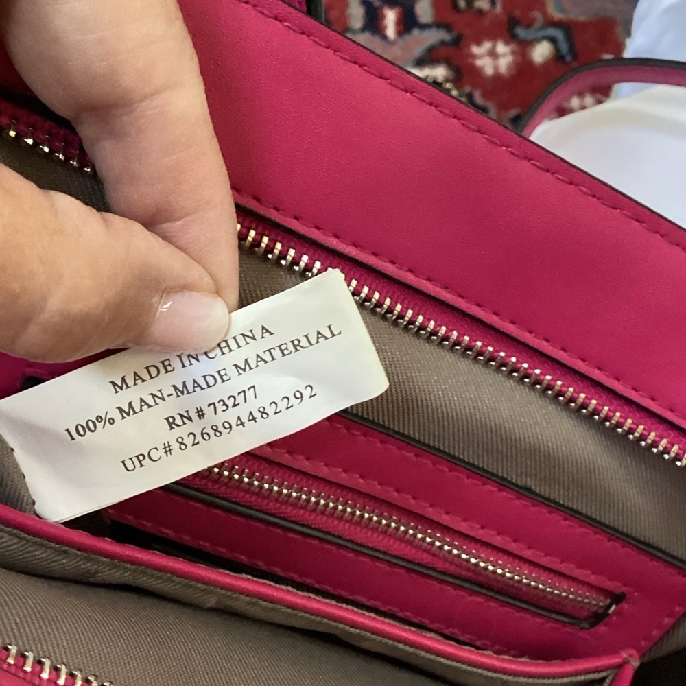 NWT REED special edition small Satchel/ crossbody. Vegan,  Fuschia and orange. - Picture 10 of 13